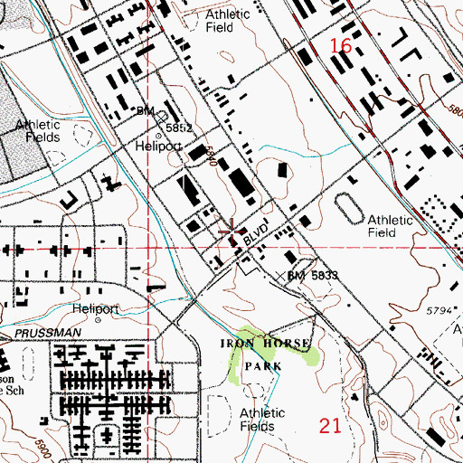 Topographic Map of Fort Carson Post Office, CO