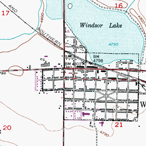 Topographic Map of Windsor Post Office, CO
