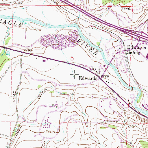 Topographic Map of Edwards Post Office, CO