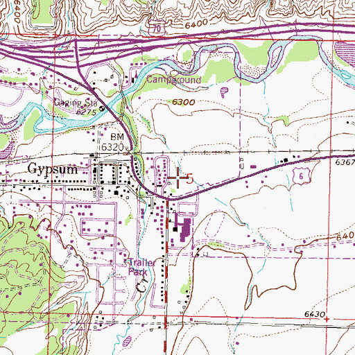 Topographic Map of Gypsum Post Office, CO