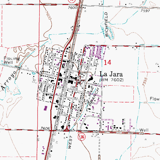 Topographic Map of La Jara Post Office, CO