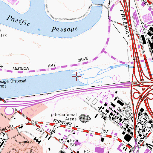 Topographic Map of San Diego River, CA