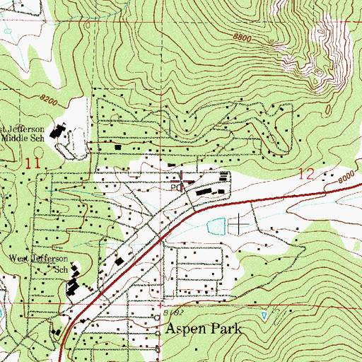Topographic Map of Conifer Post Office, CO