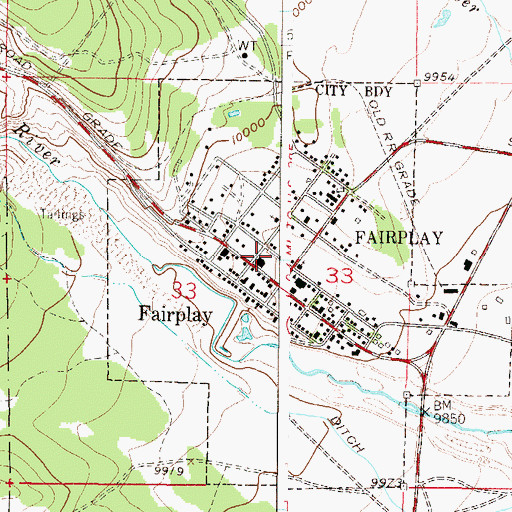 Topographic Map of Fairplay Post Office, CO