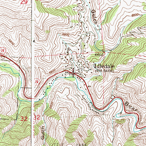 Topographic Map of Idledale Post Office, CO