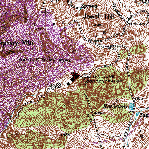 Topographic Map of Castle Dome Concentrator, AZ