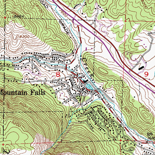 Topographic Map of Green Mountain Falls Post Office, CO
