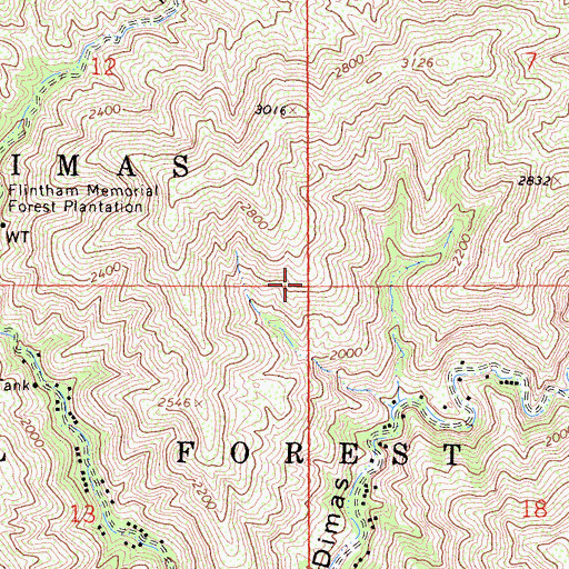 Topographic Map of San Dimas Experimental Forest, CA