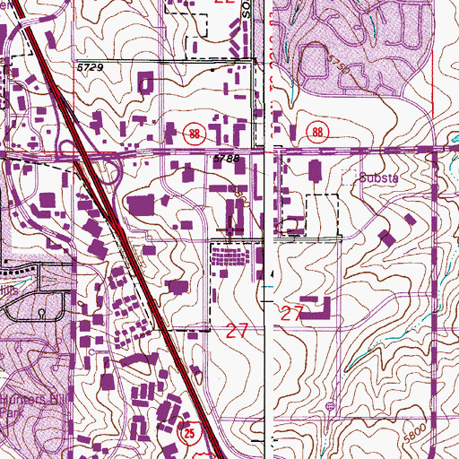 Topographic Map of Greenwood Village Post Office, CO