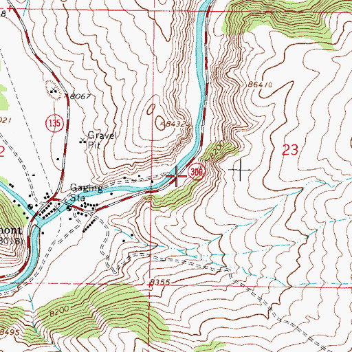 Topographic Map of Almont Post Office, CO
