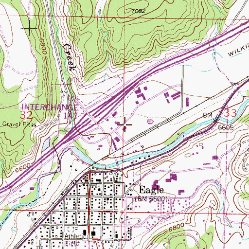 Topographic Map of Eagle Post Office, CO