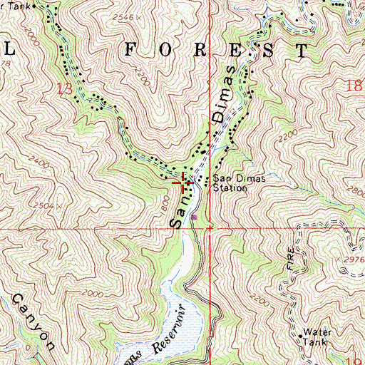 Topographic Map of San Dimas Station, CA