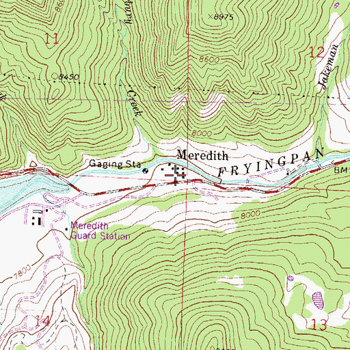 Topographic Map of Meredith Post Office, CO