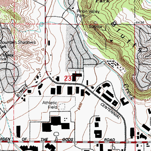 Topographic Map of Rockrimmon Post Office, CO