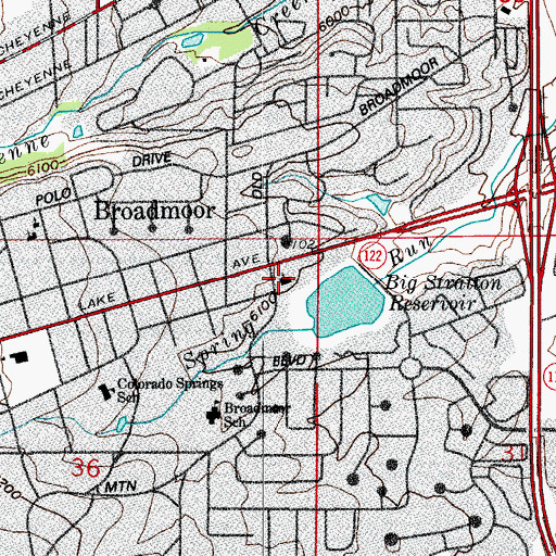 Topographic Map of Broadmoor Community Church Columbarium, CO
