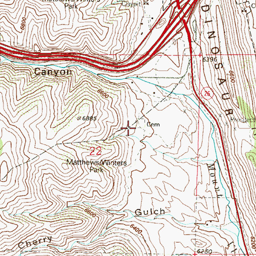 Topographic Map of Mount Vernon Cemetery, CO