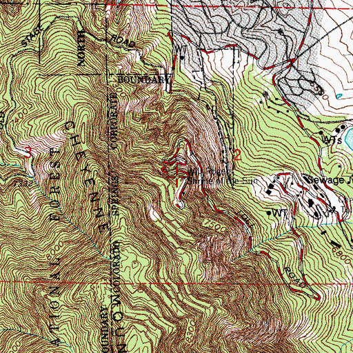 Topographic Map of Will Rogers Shrine of the Sun Cemetery, CO