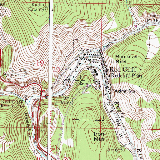 Topographic Map of Greenwod Cemetery, CO