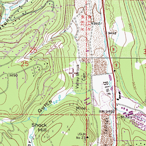 Topographic Map of Breckenridge Masonic Cemetery, CO