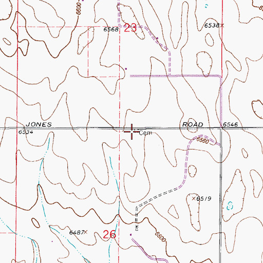 Topographic Map of Flynn Cemetery, CO