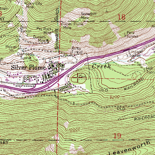 Topographic Map of Silver Plume Cemetery, CO