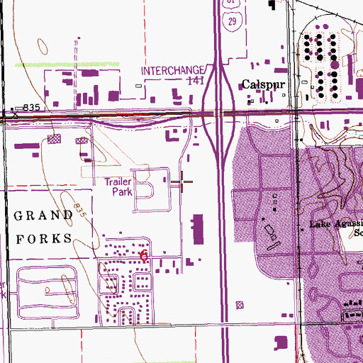 Topographic Map of North Dakota Highway Patrol Grand Forks, ND