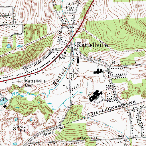 Topographic Map of Chenango Bridge Volunteer Fire Company Station 2, NY