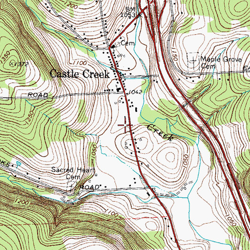 Topographic Map of Chenango Fire Company Station 2 Castle Creek, NY