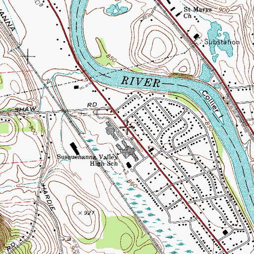Topographic Map of Conklin Fire Company Station 1, NY