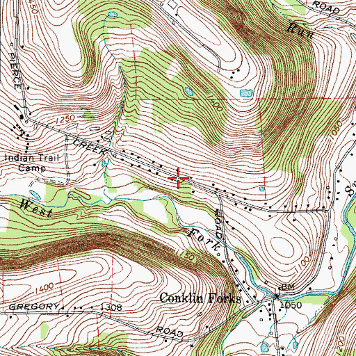 Topographic Map of Conklin Fire Company Station 3, NY