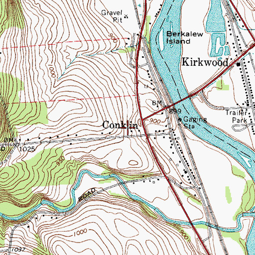 Topographic Map of Conklin Fire Company Station 2, NY