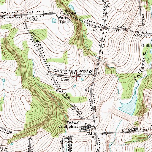 Topographic Map of Endwell Fire Department Station 3, NY