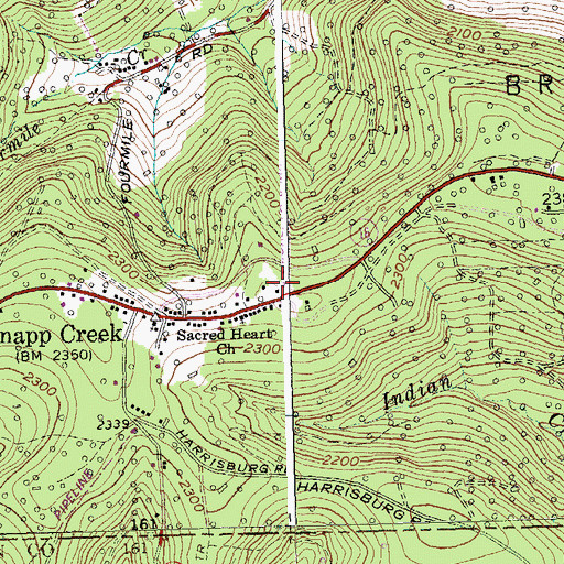 Topographic Map of Knapp Creek Volunteer Fire Department, NY