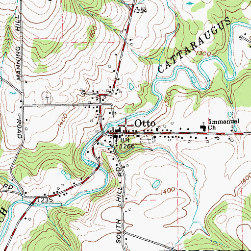 Topographic Map of Otto Volunteer Fire Department, NY