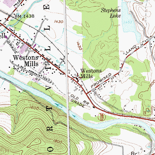 Topographic Map of Weston Mills Fire Department, NY