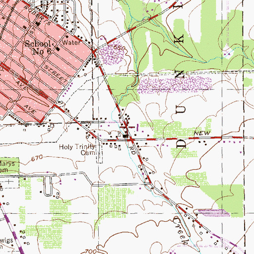 Topographic Map of East Dunkirk Volunteer Fire Company 1, NY
