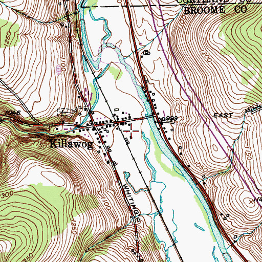 Topographic Map of Killawog Volunteer Fire Company, NY
