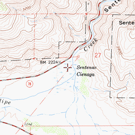Topographic Map of San Felipe Creek, CA