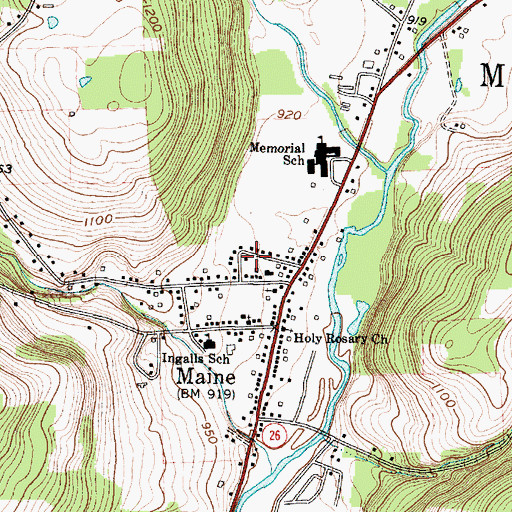 Topographic Map of Maine Fire Company, NY