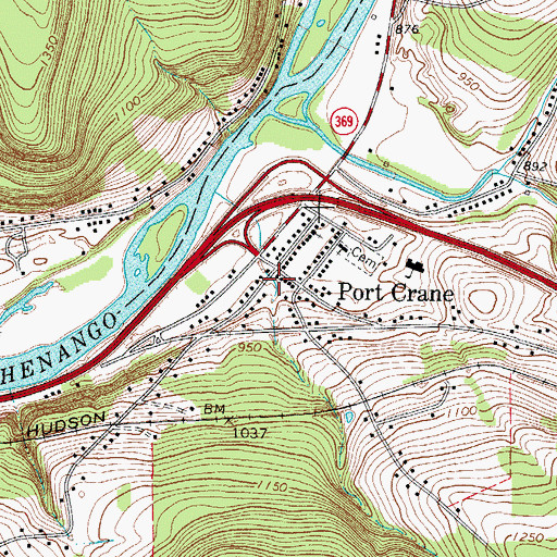 Topographic Map of Port Crane Fire Company Station 2, NY