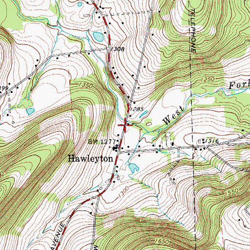 Topographic Map of Town Binghamton Fire Department Station 1, NY