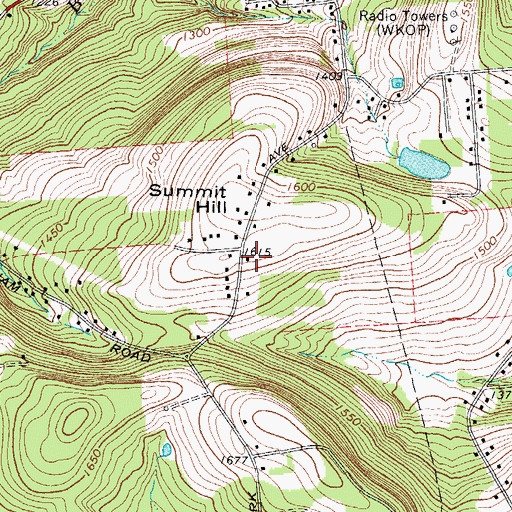 Topographic Map of Town Binghamton Fire Department Station 3, NY