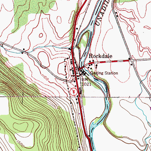 Topographic Map of Borden Hose Company 1 Rockdale Station, NY