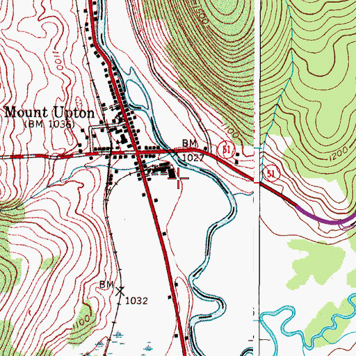 Topographic Map of Borden Hose Company 1 Mount Upton Station, NY