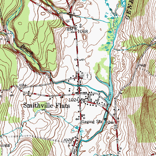 Topographic Map of Genegantslet Volunteer Fire Company, NY