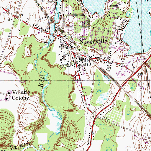 Topographic Map of Niverville Volunteer Fire Department Station 1, NY