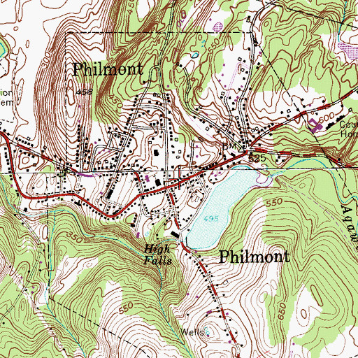 Topographic Map of Philmont Volunteer Fire Company 1, NY
