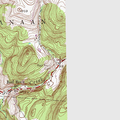 Topographic Map of Red Rock Volunteer Fire Company, NY