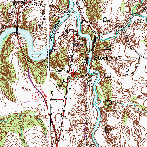 Topographic Map of Stockport Volunteer Fire Company 1, NY