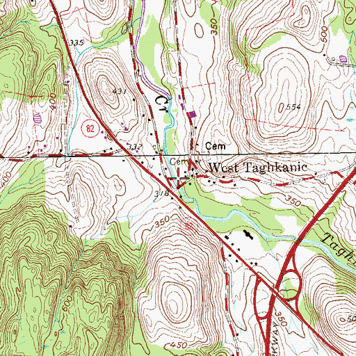 Topographic Map of Taghkanic Volunteer Fire Company 1 West Taghkanic Station 1, NY